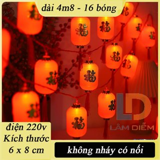  Đèn led dây trang trí noel lễ tết nhiều bóng trái châu ngôi sao sử dụng pin hoặc cắm điện 