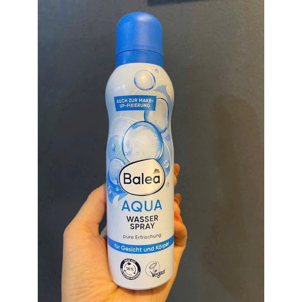 (bill,test giấy quỳ,review) Xịt khoáng Balea aqua Đức 150ml