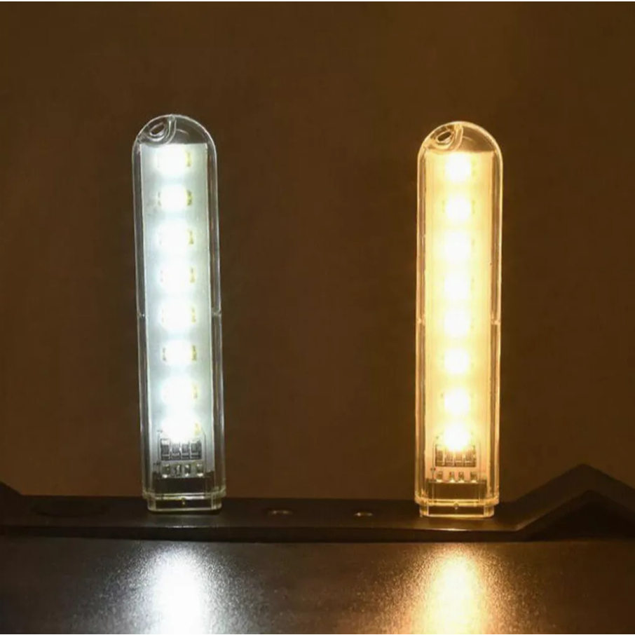 Đèn LED USB Mini 8 Bóng Siêu Sáng – Tiết Kiệm Điện Dùng Cổng USB 5V