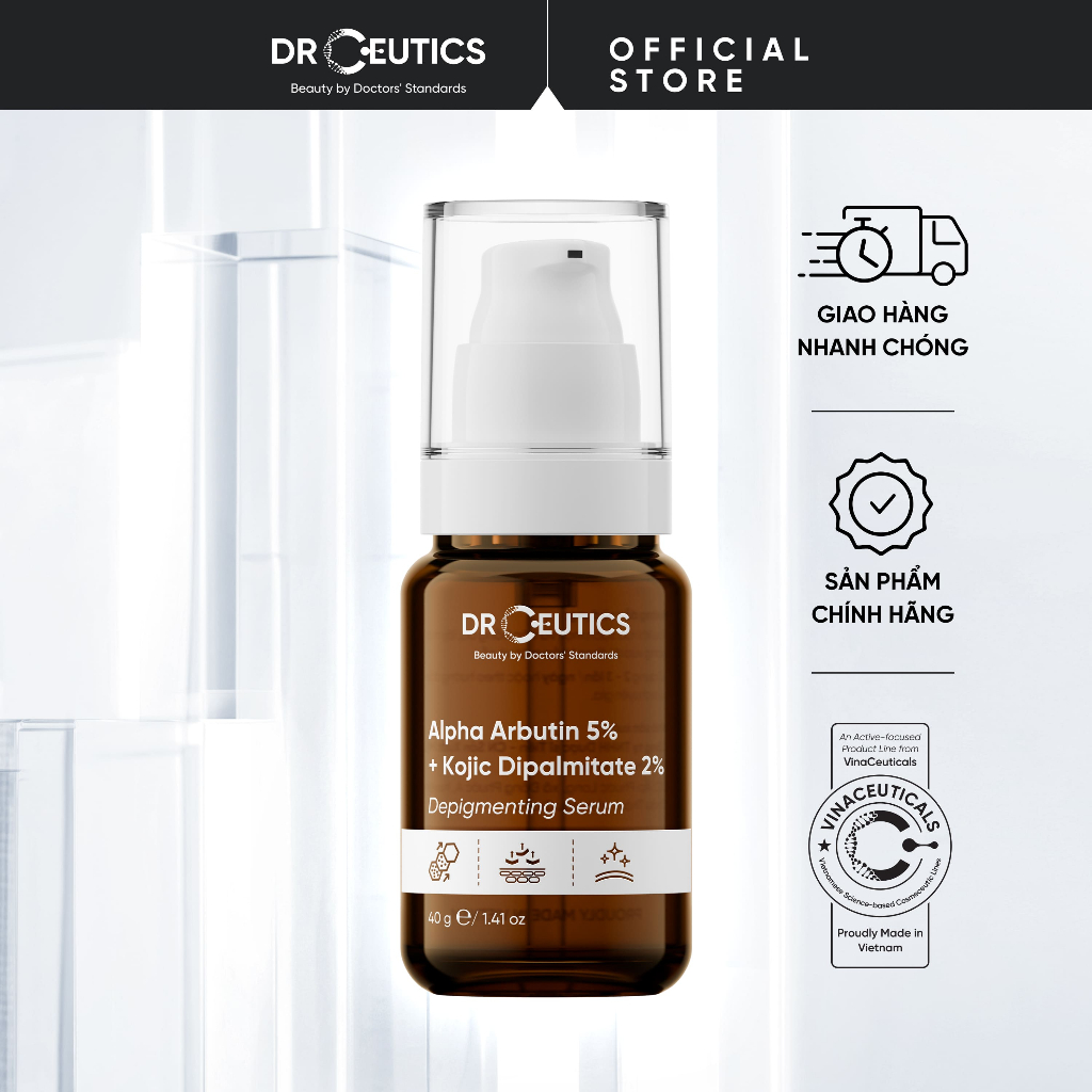 DrCeutics Phiên Bản Nâng Cấp Tinh Chất Alpha Arbutin Làm Sáng Da Mờ Nám Alpha Arbutin 5% Và Kojic Di