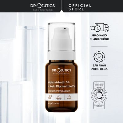 DrCeutics Phiên Bản Nâng Cấp Tinh Chất Alpha Arbutin Làm Sáng Da Mờ Nám Alpha Arbutin 5% Và Kojic Dipalmitate 2% (40g)