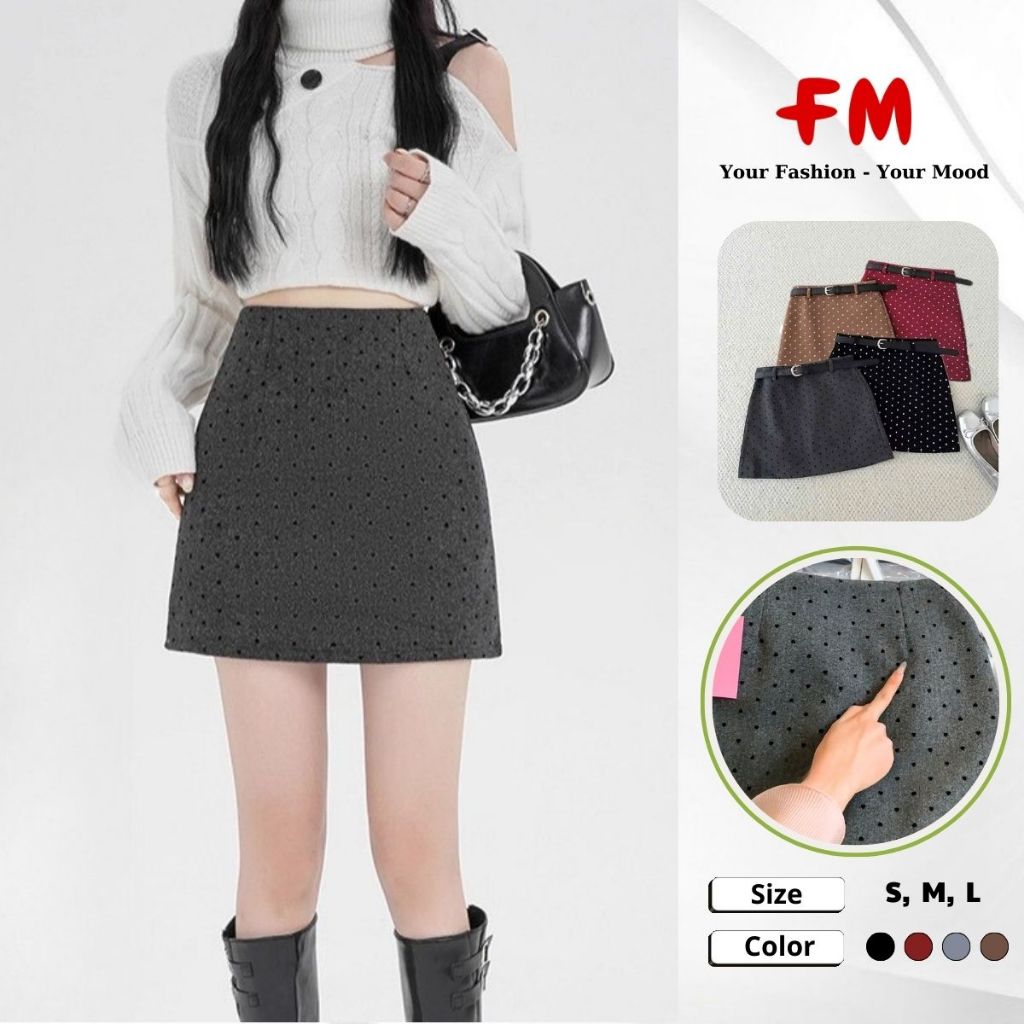 Chân Váy Chữ A Chấm Bi FMSTYLE SHOP – Chất Dạ Dễ Phối Đồ Hottrend 25121255