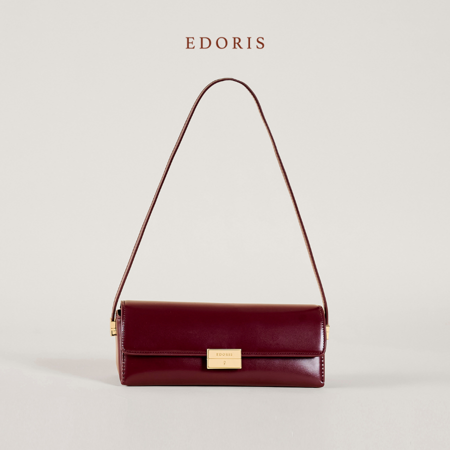 Túi xách nữ đeo vai nắp gập hàng hiệu cao cấp Edoris - 6863