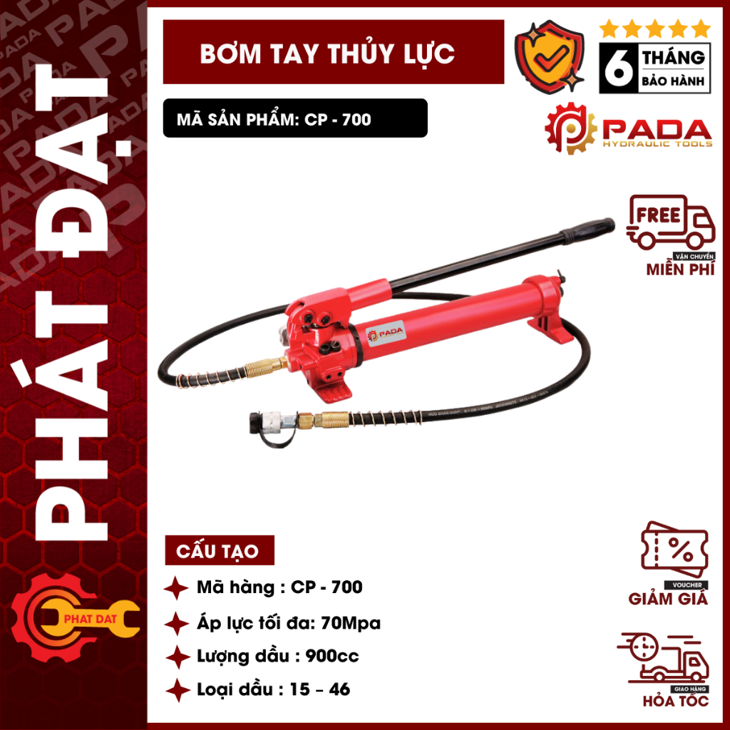 Bơm tay thủy lực CP700 -Tay bơm thủy lực CP-700 PADA
