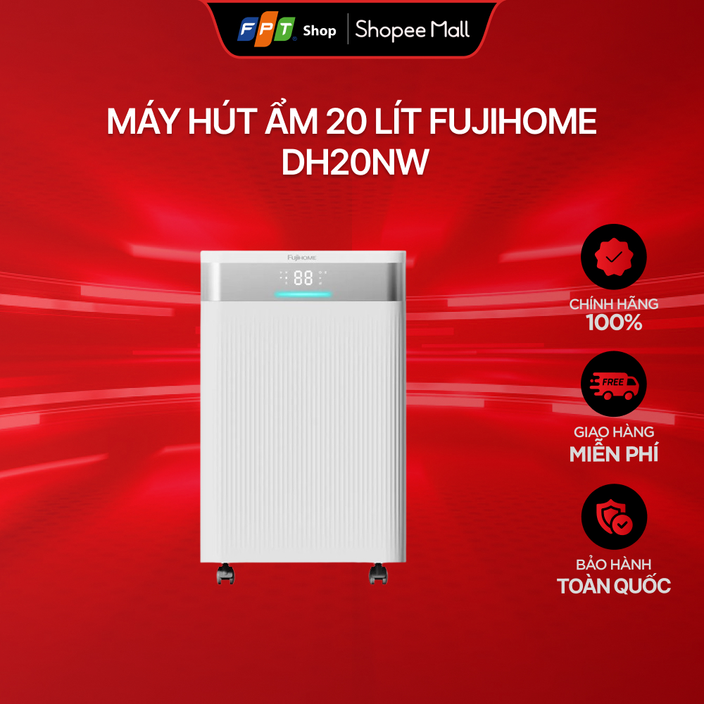 [Miễn phí giao hàng] Máy hút ẩm 20 lít Fujihome DH20NW