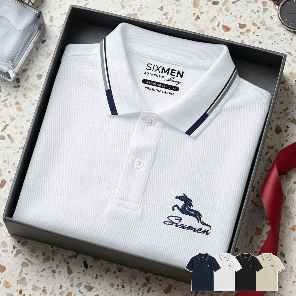 Áo Polo Nam SIXMEN HECARIM Vải Cá Sấu FeelMax Co Giãn Thoáng Mát Form Regular Fit Lịch Lãm