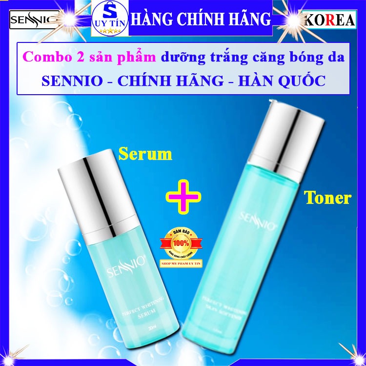 COMBO 2 SẢN PHẨM serum sennio hàn quốc nước hoa hồng sennio chính hãng nguyên bộ senio tinh chất 828