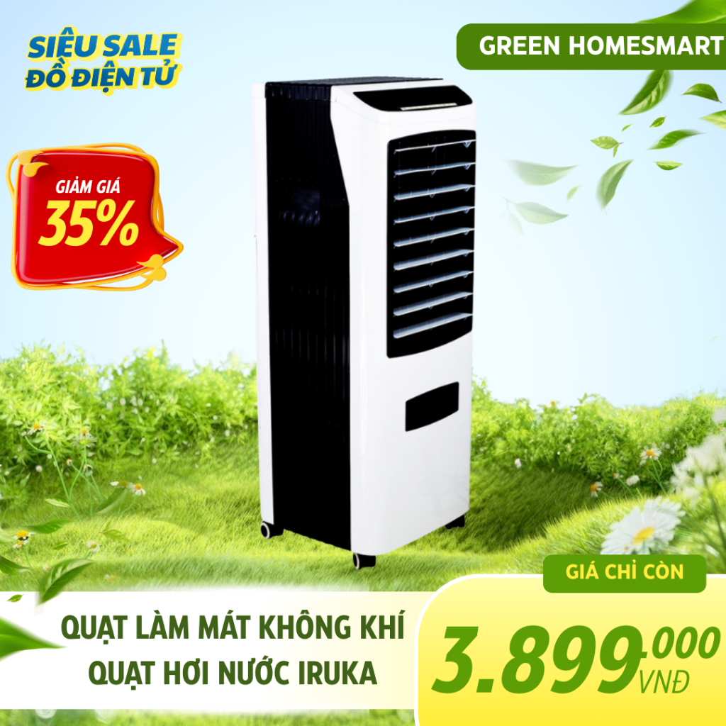 Quạt Làm Mát Không Khí Quạt Hơi Nước Iruka I99 17L – Làm Mát Nhanh, Điều Khiển Từ Xa Tiện Lợi