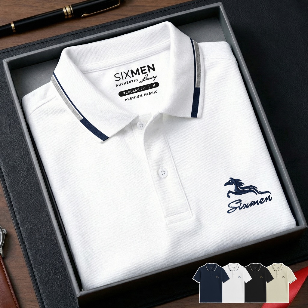 Áo Polo Nam SIXMEN HECARIM Vải Cá Sấu FeelMax Co Giãn Thoáng Mát Form Regular Fit Lịch Lãm