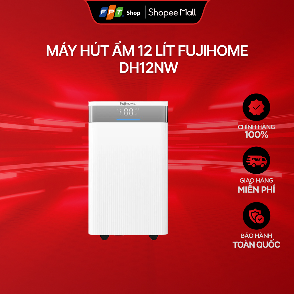 [Miễn phí giao hàng] Máy hút ẩm 12 lít Fujihome DH12NW