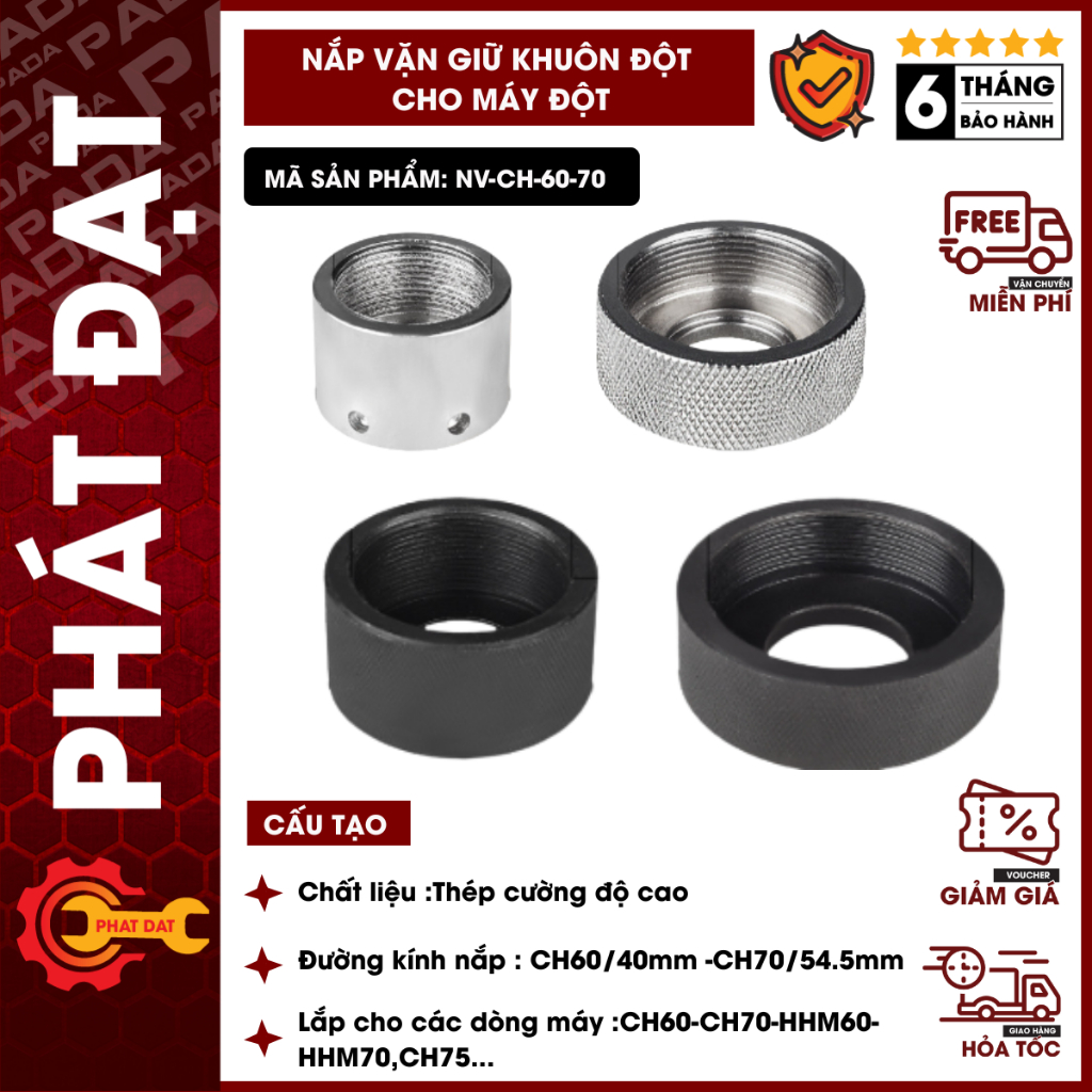 Nắp Vặn Giữ Khuôn Đột Cho Máy Đột Lỗ Thủy Lực CH60-CH70-HHM60-HHM70