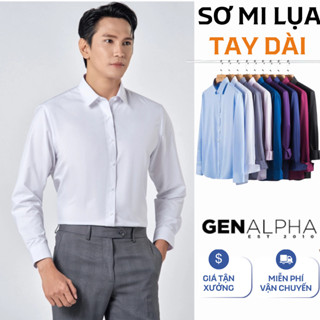 Áo Sơ Mi Nam Trơn Tay Dài GEN ALPHA cổ Đức, vải chéo mềm mịn hạn chế nhăn, nhiều màu, dễ mặc