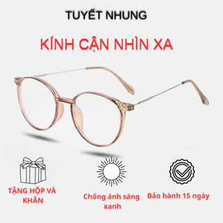  Gọng kính cận tròn có độ Tuyết Nhung chống ánh sáng xanh chống tia UV dành cho học sinh sinh viên - MÃ Z2929 