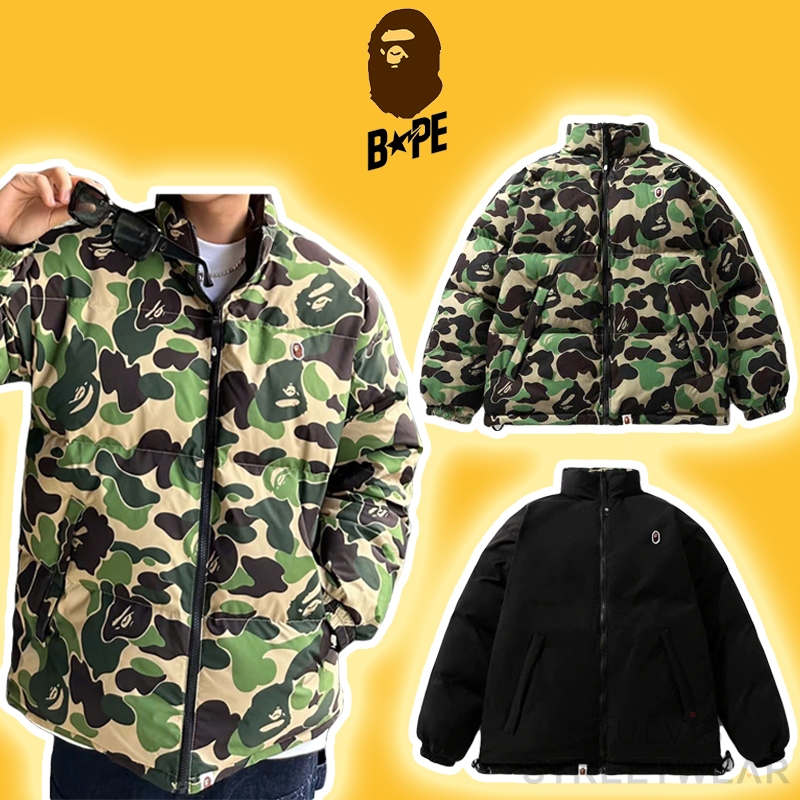 ⚡️[Hight Quality] - Áo Phao BAPE ABC Camo Reversible Down Puffer Jacket Green, Áo phao nam trần bông