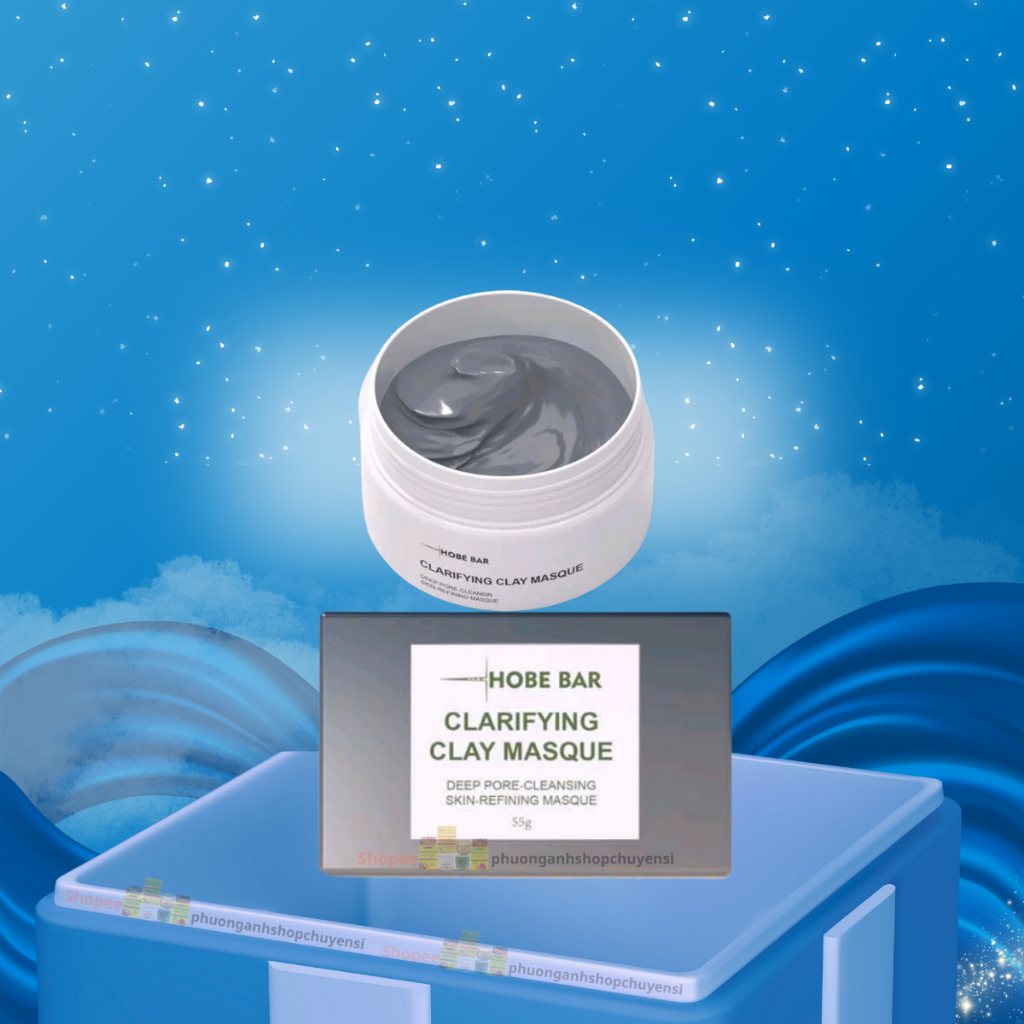 Mặt nạ bùn đất sét hobebar cấp ẩm se khít chân lông hộp 55g