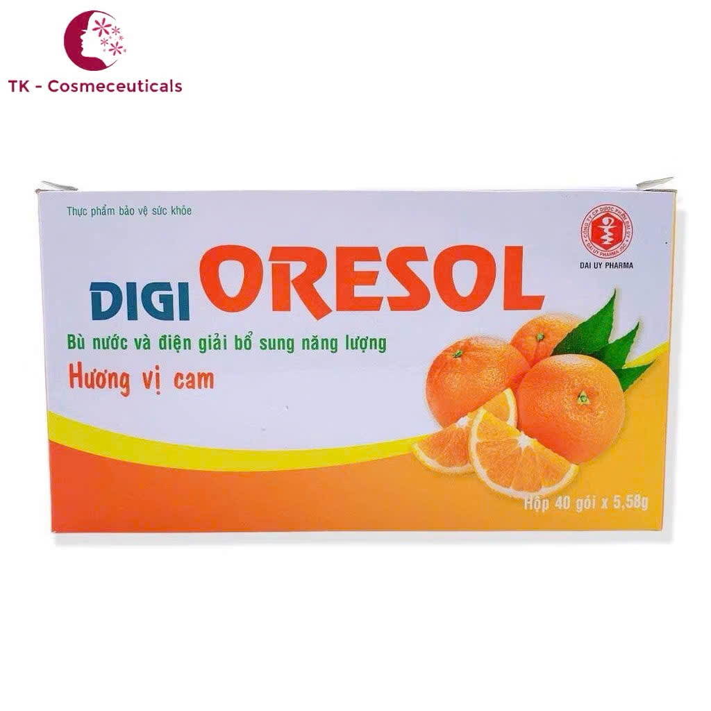 Bù Nước Và Điện Giải DIGI ORESOL Đại Uy 3B Vị Cam - Hộp 40 Gói