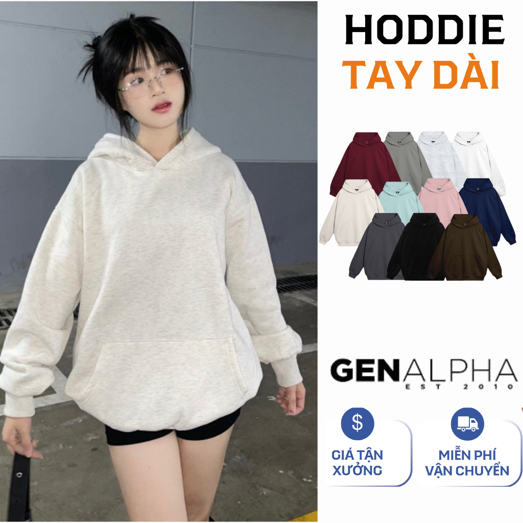 Áo hoodie unisex form rộng GEN ALPHA ,áo khoác thời trang nam nữ nỉ bông oversize GEN8686