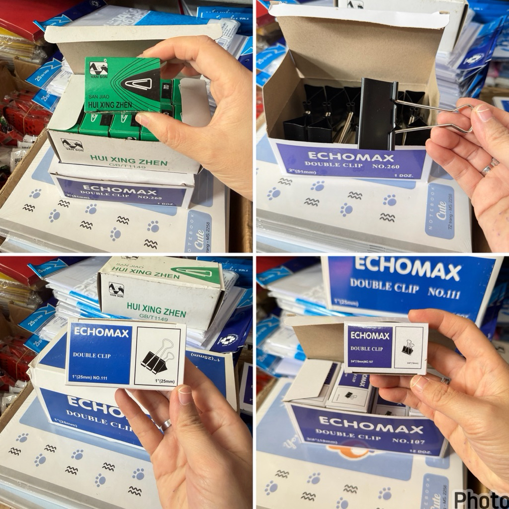 Kẹp ghim cài / kẹp bướm / kẹp ghim sắt đen – Combo 10 hộp| ThienAnStationery & More