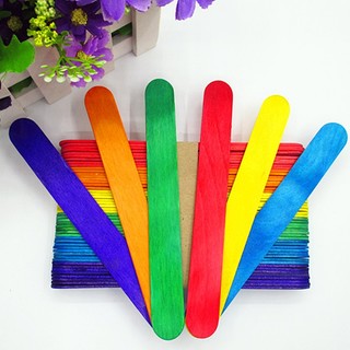 Que Kem Gỗ 15x1.8cm – Que Gỗ DIY Màu Trơn & Nhiều Màu, Làm Handmade, Mô Hình, Trang Trí (Bịch 50 Que)