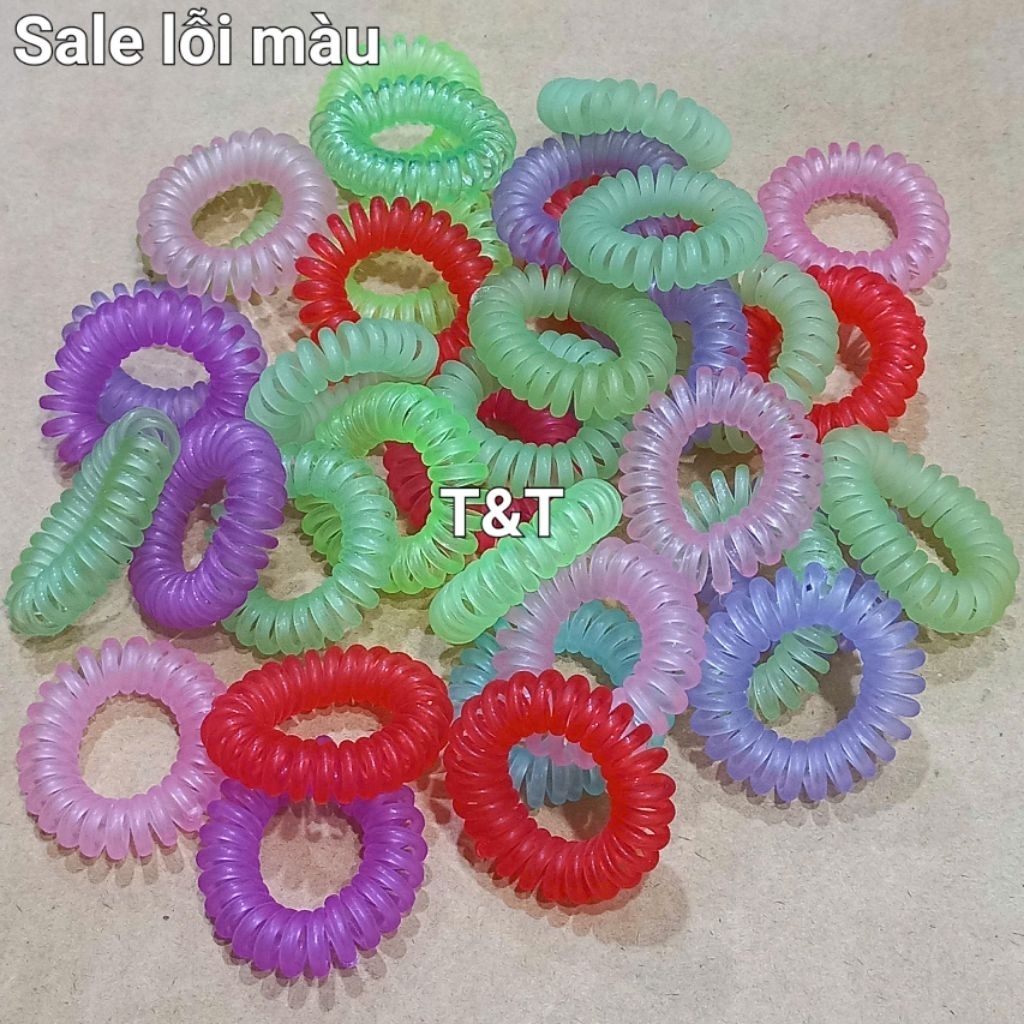 (Sale lỗi màu) Combo 35 Dây cột tóc Lò xo loại trung 2.5-3cm