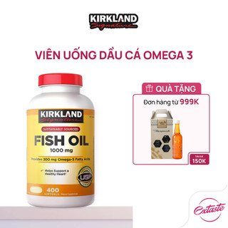   CHÍNH HÃNG  Viên uống dầu cá Omega 3 Kirkland Signature 1000mg 400 viên giúp khoẻ tim tăng thị lực 