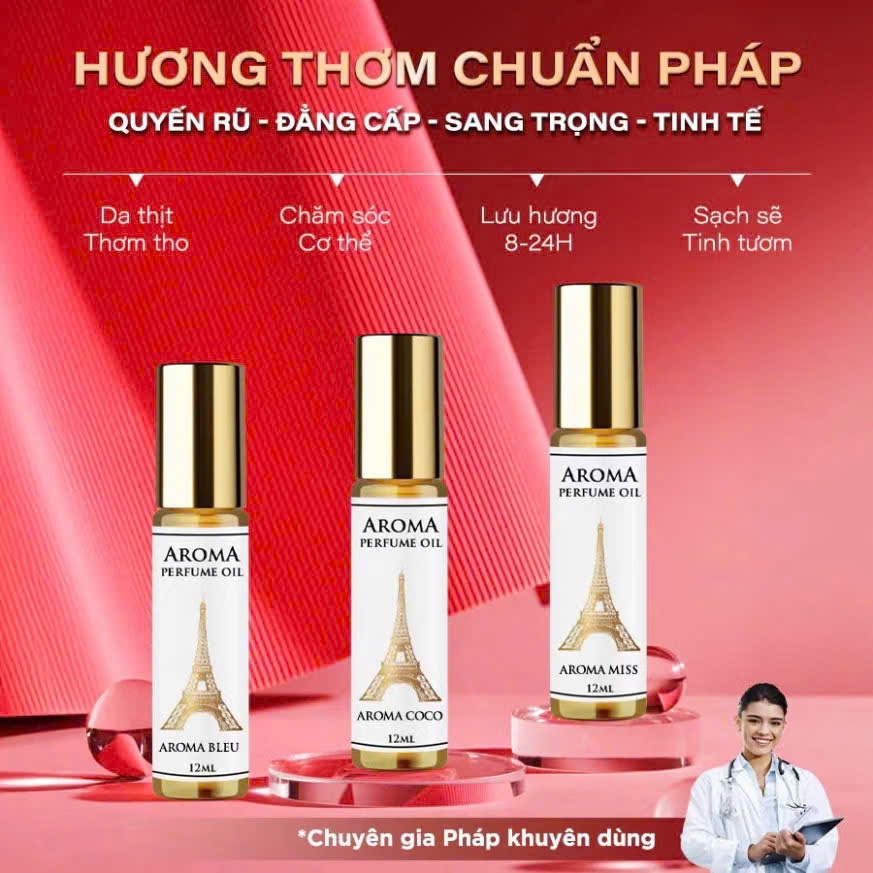 Aroma Tinh Dầu Nước Hoa Chính Hãng Aroma Good Girl Dạng Lăn 12ml Nước Hoa Nữ Thơm Lâu Ngọt Ngào Cá T
