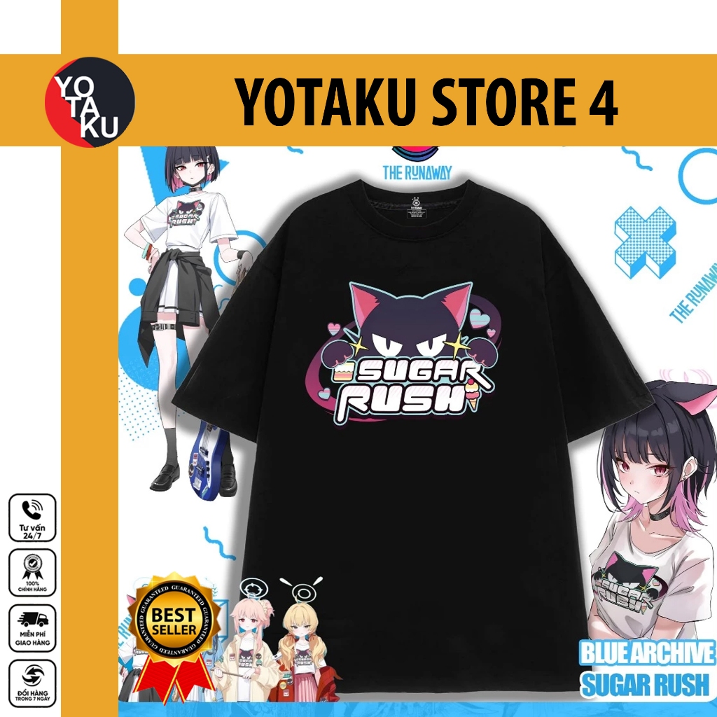 Áo thun Blue Archive : Sugar Rush - Nakroth Chibi - Áo liên quân - hình đẹp chất lượng