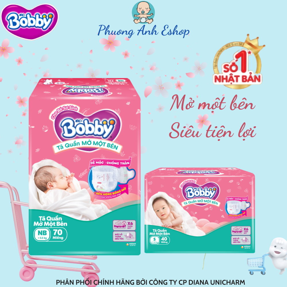 Tả quần Bobby Mở Một Bên dành cho bé sơ sinh size NB36/NB70/NB70+6/S40/S80