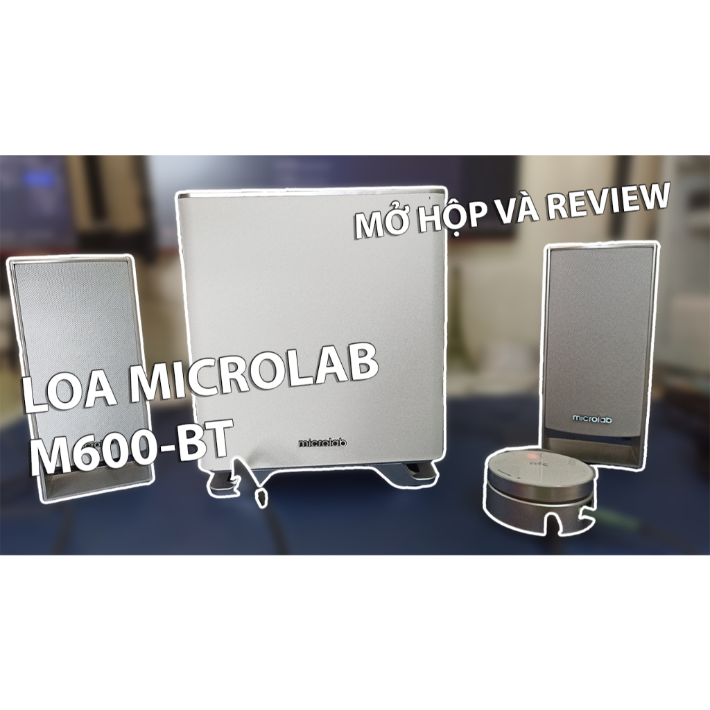 Loa Microlab M600BT | Màu trắng | Có Bluetooth | Có núm xoay điều chỉnh nhạc | Bộ loa 2.1