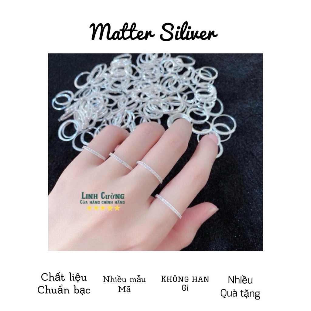 NHẪN NỮ BẠC TA -NHẪN NỮ 1 HÀNG ĐÁ