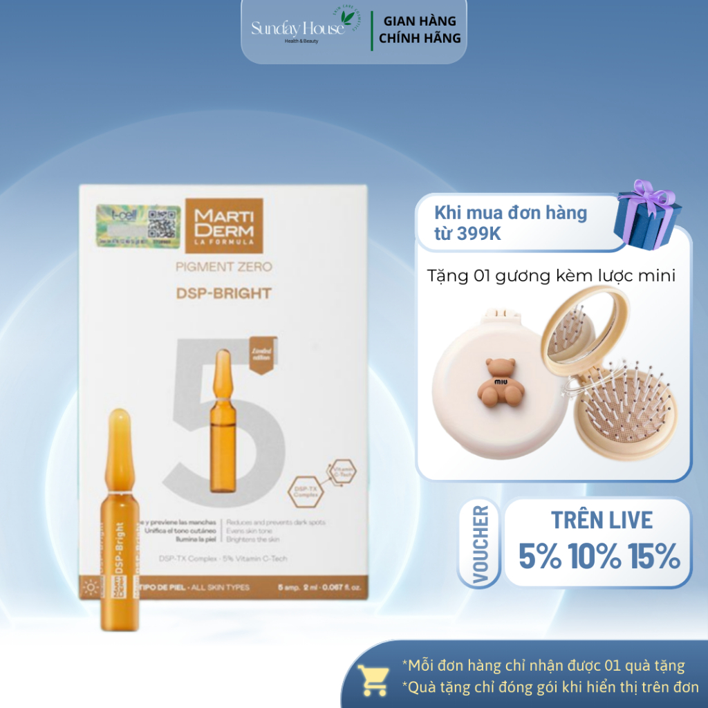 Tinh Chất Dưỡng Sáng Đều Màu Da MartiDerm Pigment Zero DSP Bright