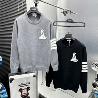 Áo Swt Thom Thuyền Zip Nỉ Chân Cua Dày Dặn Lên Form Siêu Đẹp. Sweater Thom Vạch Tay Mẫu Mới 3 Màu Than Đen Xám