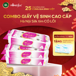   COMBO CHĂM SÓC  Mua Bịch GVS HANOISILK 10 Cuộn 3 Lớp Ko Lõi - Có Lõi Tan Nhanh Tặng 2 Bịch Giấy Ăn Rút Đa Năng 450 Tờ 