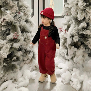  Set Yếm Kaki Bò Đỏ Đón Tết 2026 phong cách hàn Quốc cho bé trai bé gái cho bé 8-17kg chụp ảnh đi học noel đến lớp 