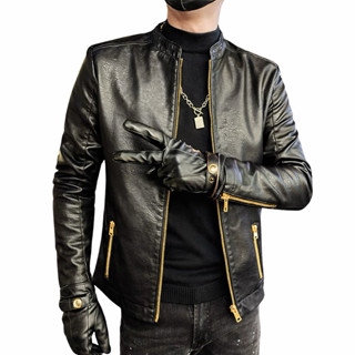  Áo Khoác Da Nam cổ trụ khoá đồng lót nỉ nhung Cao Cấp Mẫu Mới Nhất Năm Nay 