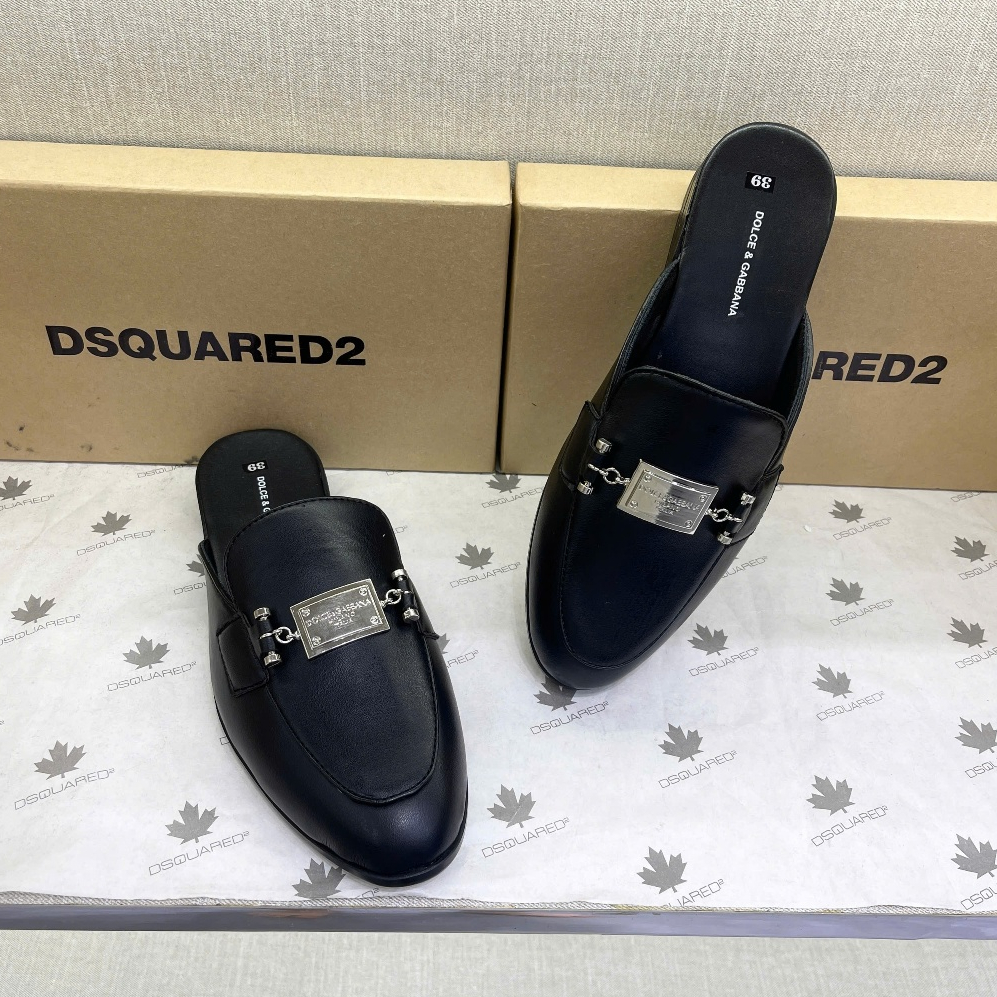 Giày sục lười nam PB da Pu trơn bóng móc khoá logo Đôn Chề kim loại đế cao su mũi nhọn sang trọng GS166P