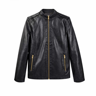  Áo khoác da nam cổ tàu,lót lông,khoá đồng cao cấp áo khoát da nam cổ tàu trơn phong cách lịch lãm phù hợp mọi lứa tuổi 