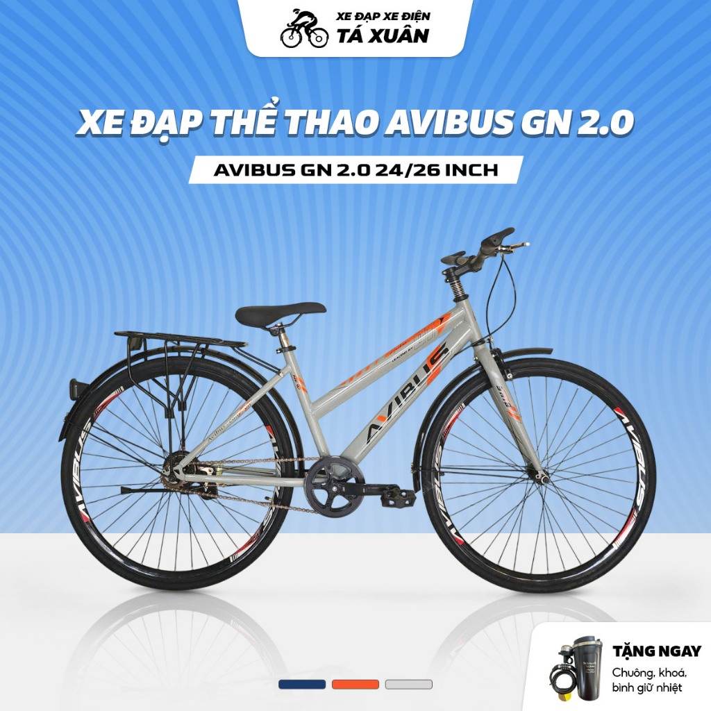 Xe đạp thể thao AVIBUS GN 2.0 24/26 inch – Xe đạp đường phố khung thép, đi học đi làm