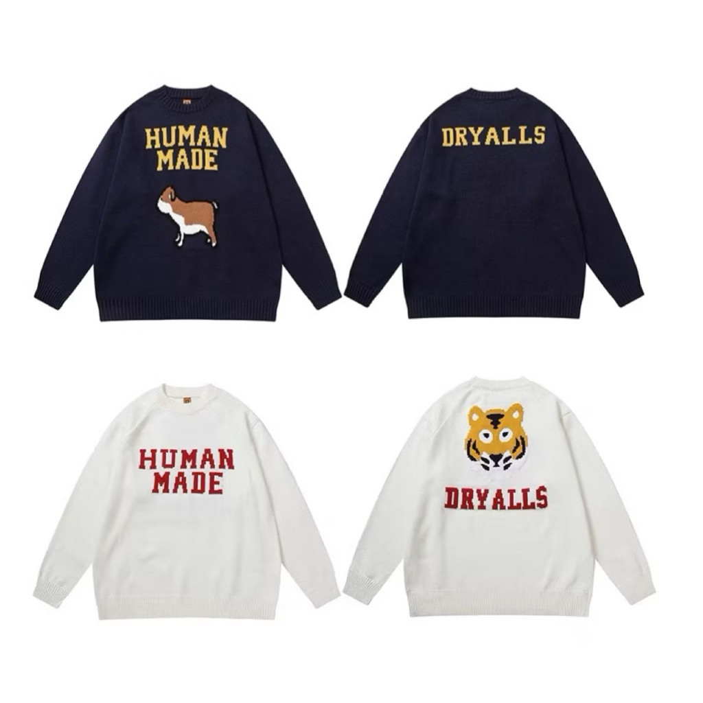 ⚡HÀNG SẴN⚡Áo Len Human Made Hình Hổ 2025 - Human Made Sweater / Áo Sweater Human Made Hổ- áo len Con
