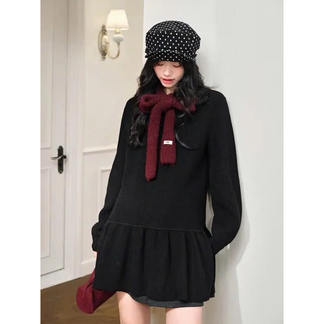 [KUOSE] Váy xếp nếp - màu đỏ