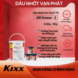 Mỡ Bôi Trơn Đa Dụng Kixx Grease 3 ( Lon nhựa - 500gr) - Bảo Vệ Tối Ưu Động Cơ - Chống Nước