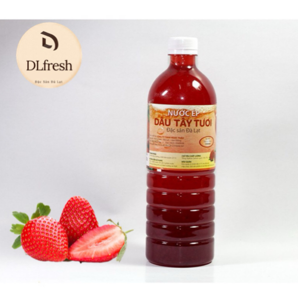 Nước Cốt Dâu Tây DLFresh – Dâu Tây Đà Lạt Nguyên Chất, Đậm Vị, Dễ Pha