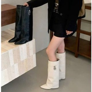 Boot cao gối dáng mềm trendy cực hot mùa đông Bốt mũi nhọn thiết kế ống dài tạo hiệu ứng thon chân,bốt cao gót form dài