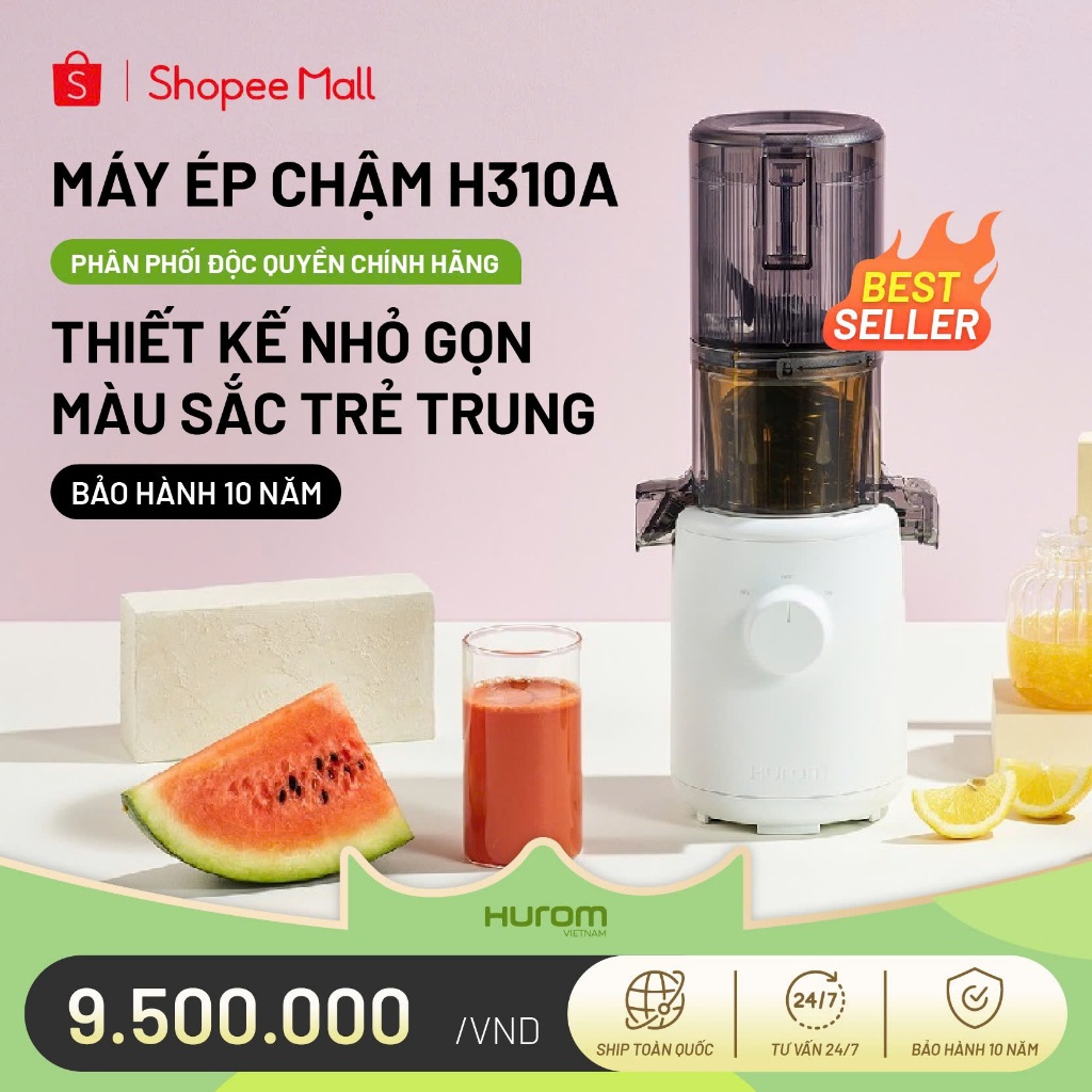 Máy ép chậm Hurom H310A - Bảo hành chính hãng 10 năm - Phân phối độc quyền tại Việt Nam