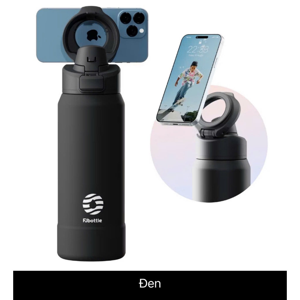 [Pass KOC 99%][Đã Mở Seal] Bình Giữ Nhiệt FJbottle 950ml Nắp Nam Châm Màu Đen
