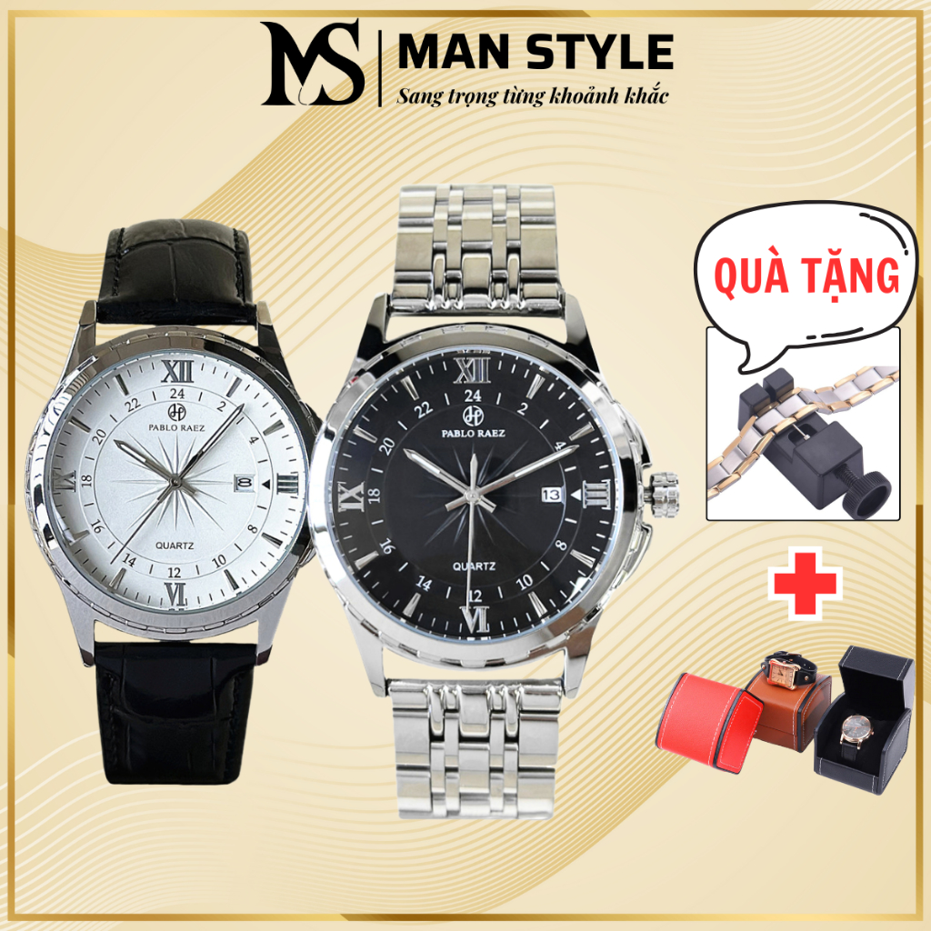 Đồng Hồ Nam PABLO RAEZ 288 Chính Hãng Lịch Sự Đơn Giản, Chống Nước Tốt, Size Mặt 40mm - Manstyle