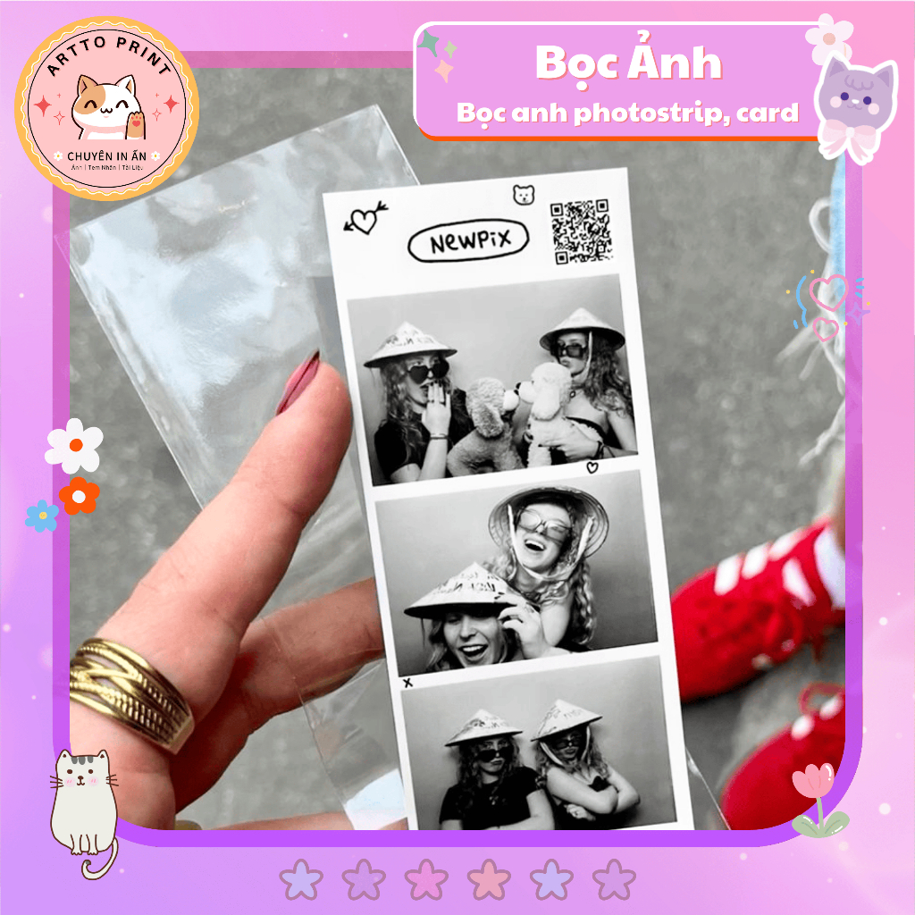 Bọc Ảnh Card, Photo Booth Kích Thước 5x15 / 10x15 / 6.1x9 – Chống Bụi, Chống Gãy Gập