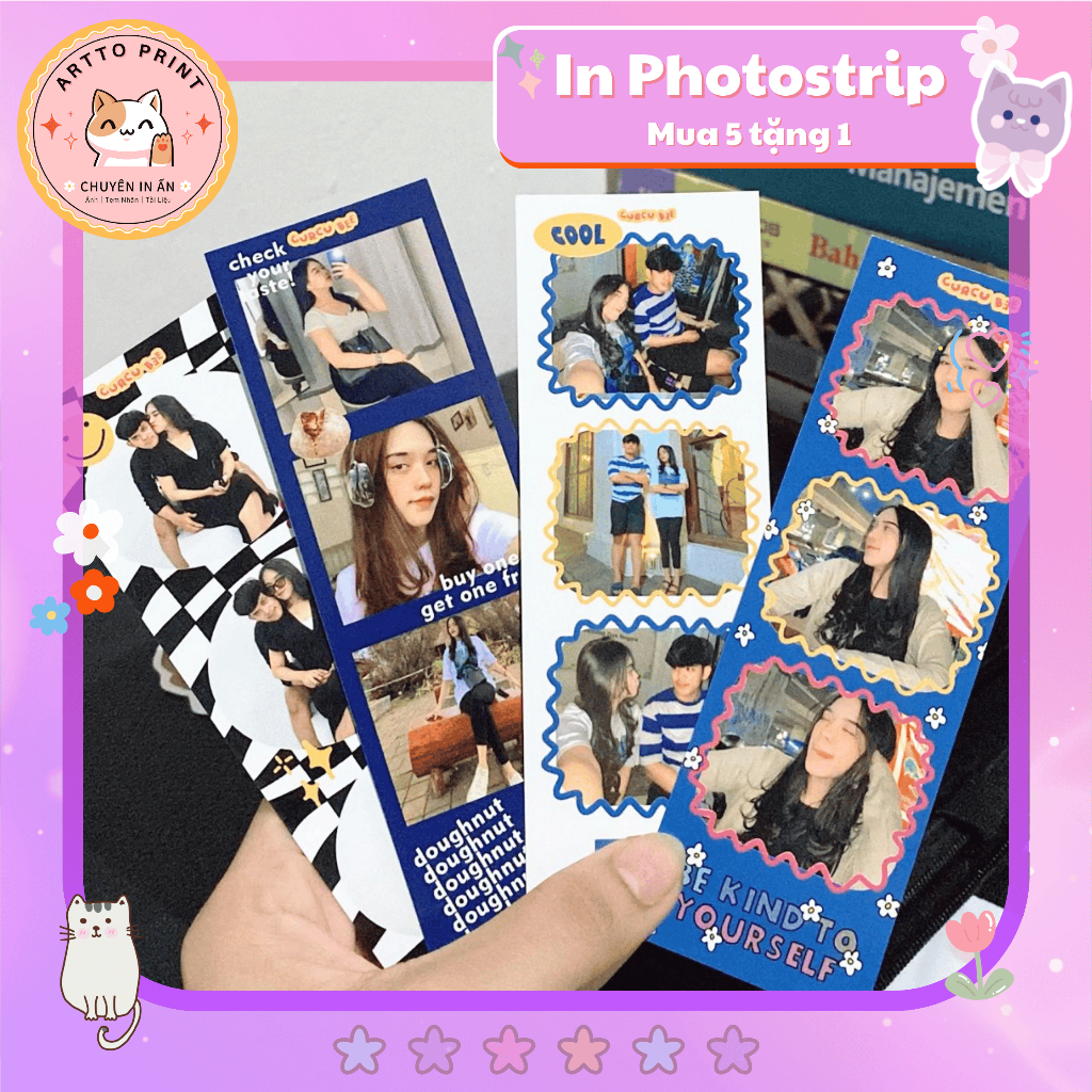 [In Từ 5 Ảnh] Ảnh Photostrip 5x15cm, 10x15 In theo yêu cầu,In ảnh photobooth Artto Print