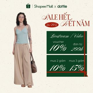  DOTTIE - Quần tây xếp ly ống rộng - Be đậm - Q0407 