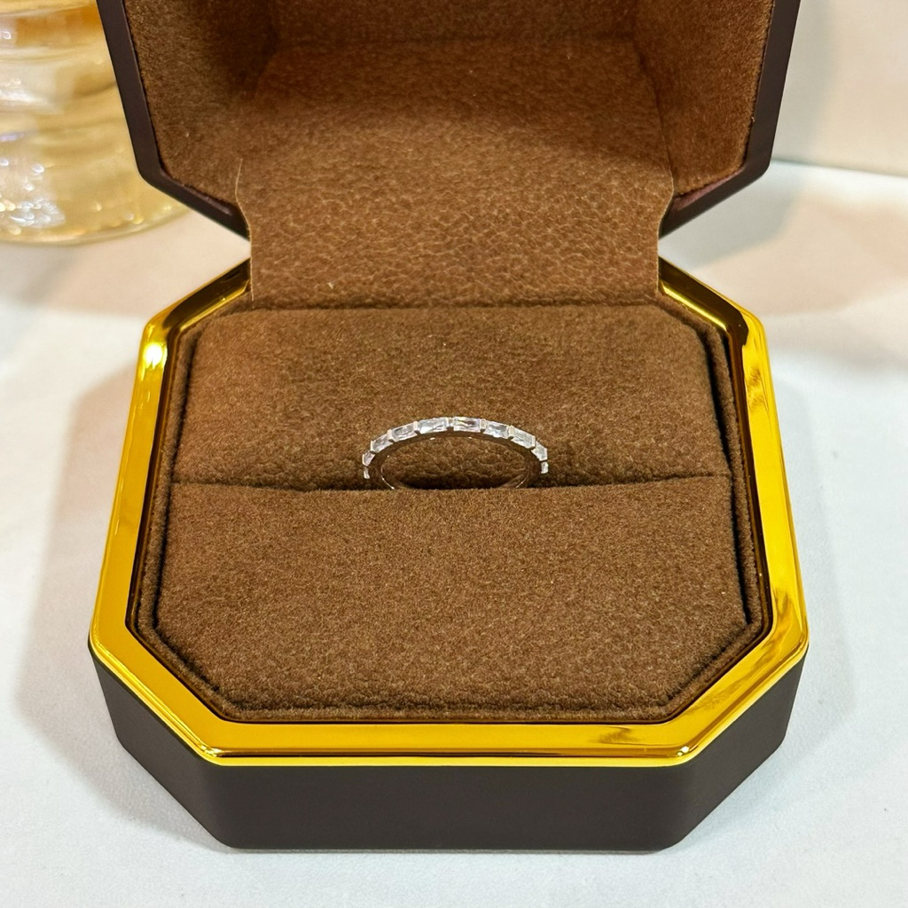 Nhẫn bạc full đá Baguette xếp ngang xinh xắn - MINA JEWELRY